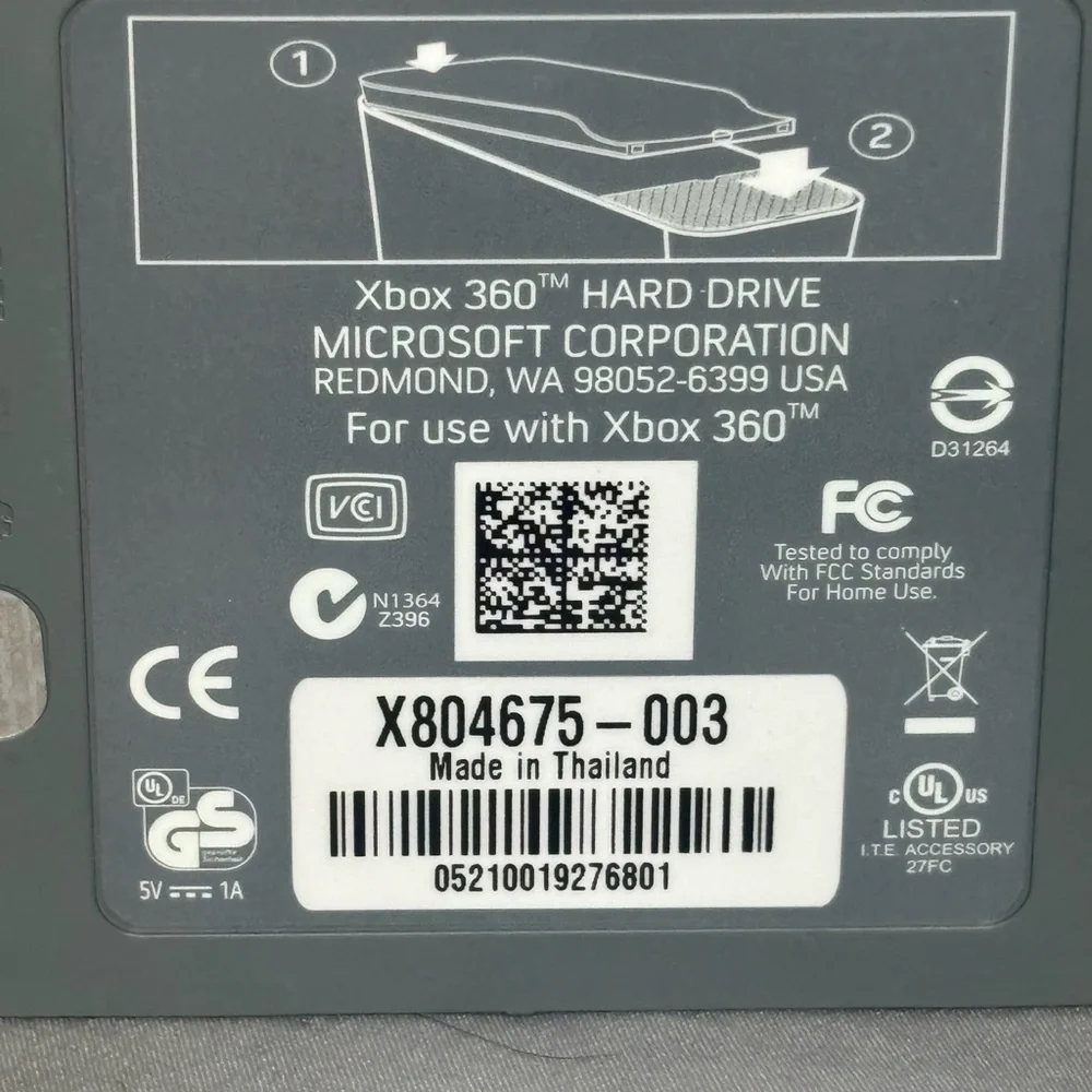 Microsoft Xbox 360 Silver and Gray HDD